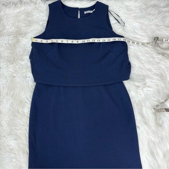 Eliza J Women’s Blue Sleeveless Crewneck Business Career Sheath Dress Small/C35 - Picture 9 of 12